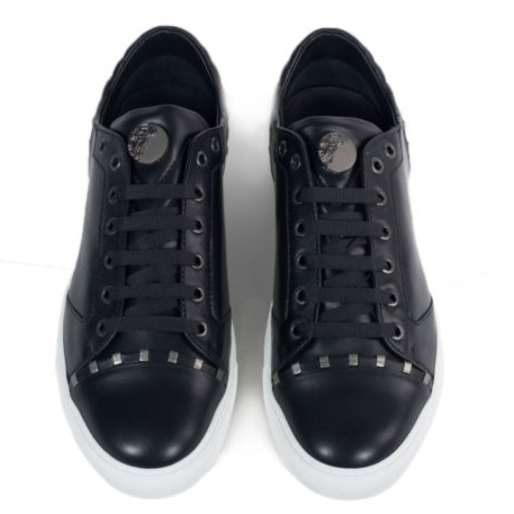 Versace Collection Metal Rivets Leather